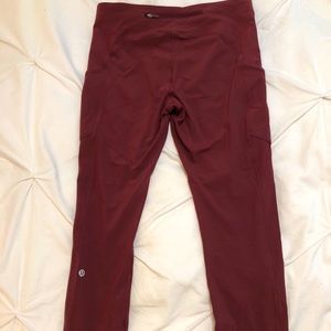 Lululemon Maroon Speed Up Tight 7/8 Tight